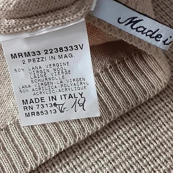 Wool and Suede 2pc Cardigan and Shell Set - size XS